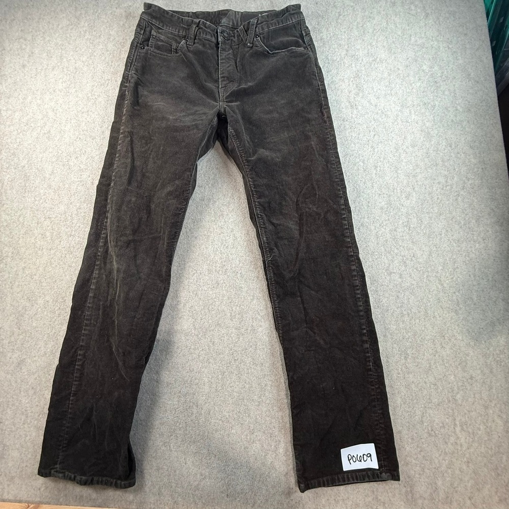 Volcom Vorta Corduroy Pants Mens 31 Slim Fit Charcoal Grey Faded‎ Black Cords